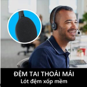 Tai nghe chụp tai Logitech H111 có dây có mic khử tiếng ồn