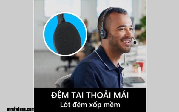 Tai nghe chụp tai Logitech H111 có dây có mic khử tiếng ồn